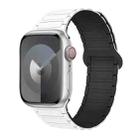 For Apple Watch Series 2 42mm I-Shaped Magnetic Silicone Watch Band(White Black) - 1
