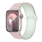 For Apple Watch Series 2 38mm I-Shaped Magnetic Silicone Watch Band(Pink Mint) - 1