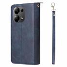 For Xiaomi Redmi Note 13 Pro 4G 9 Card Slots Zipper Wallet Bag Leather Phone Case(Blue) - 3