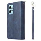 For Redmi Note 12 4G Global 9 Card Slots Zipper Wallet Bag Leather Phone Case(Blue) - 3