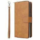 For Redmi Note 12 4G Global 9 Card Slots Zipper Wallet Bag Leather Phone Case(Brown) - 2