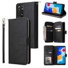 For Redmi Note 11 Pro Global 9 Card Slots Zipper Wallet Bag Leather Phone Case(Black) - 1