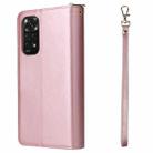 For Redmi Note 11 Pro Global 9 Card Slots Zipper Wallet Bag Leather Phone Case(Rose Gold) - 3
