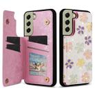 For Samsung Galaxy S21 FE 5G Printed Double Buckle RFID Anti-theft Phone Case(Blossoming Flowers) - 1