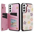 For Samsung Galaxy S22 5G Printed Double Buckle RFID Anti-theft Phone Case(Blossoming Flowers) - 1