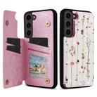 For Samsung Galaxy S23+ 5G Printed Double Buckle RFID Anti-theft Phone Case(Dried Flower World) - 1