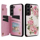 For Samsung Galaxy S23+ 5G Printed Double Buckle RFID Anti-theft Phone Case(Rose) - 1