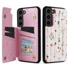 For Samsung Galaxy S23 5G Printed Double Buckle RFID Anti-theft Phone Case(Dried Flower World) - 1