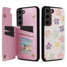 For Samsung Galaxy S23 5G Printed Double Buckle RFID Anti-theft Phone Case(Blossoming Flowers) - 1