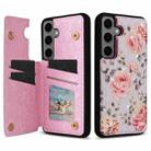 For Samsung Galaxy S24+ 5G Printed Double Buckle RFID Anti-theft Phone Case(Pastoral Rose) - 1