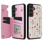 For Samsung Galaxy S24 FE 5G Printed Double Buckle RFID Anti-theft Phone Case(Dried Flower World) - 1