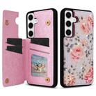 For Samsung Galaxy S25 5G Printed Double Buckle RFID Anti-theft Phone Case(Pastoral Rose) - 1