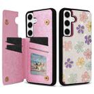 For Samsung Galaxy S25 5G Printed Double Buckle RFID Anti-theft Phone Case(Blossoming Flowers) - 1
