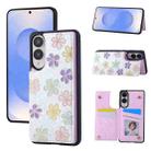 For Samsung Galaxy S25 Edge 5G Printed Double Buckle RFID Anti-theft Phone Case(Blossoming Flowers) - 1