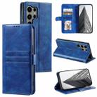For Samsung Galaxy S24 Ultra 5G Simple 6-Card Wallet Leather Phone Case(Blue) - 1