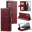For Samsung Galaxy S24+ 5G Simple 6-Card Wallet Leather Phone Case(Wine Red) - 1