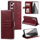 For Samsung Galaxy S23 5G Simple 6-Card Wallet Leather Phone Case(Wine Red) - 1