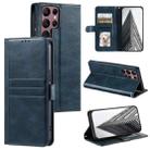 For Samsung Galaxy S22 Ultra 5G Simple 6-Card Wallet Leather Phone Case(Navy Blue) - 1