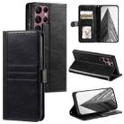 For Samsung Galaxy S22 Ultra 5G Simple 6-Card Wallet Leather Phone Case(Black) - 1