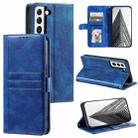 For Samsung Galaxy S22+ 5G Simple 6-Card Wallet Leather Phone Case(Blue) - 1