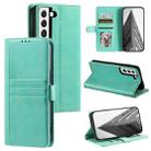 For Samsung Galaxy S22+ 5G Simple 6-Card Wallet Leather Phone Case(Green) - 1