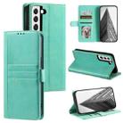 For Samsung Galaxy S22 5G Simple 6-Card Wallet Leather Phone Case(Green) - 1