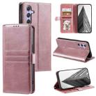 For Samsung Galaxy A25 5G Simple 6-Card Wallet Leather Phone Case(Rose Gold) - 1