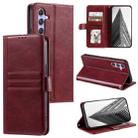 For Samsung Galaxy A55 5G Simple 6-Card Wallet Leather Phone Case(Wine Red) - 1