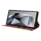 For Samsung Galaxy S25 Ultra 5G Crossbody Rhombic Sucker Leather Phone Case(Rose Gold) - 3