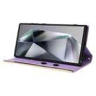 For Samsung Galaxy S25 Ultra 5G Crossbody Rhombic Sucker Leather Phone Case(Purple) - 3