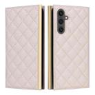 For Samsung Galaxy S24 FE 5G Crossbody Rhombic Sucker Leather Phone Case(White) - 2