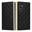 For Samsung Galaxy S24 FE 5G Crossbody Rhombic Sucker Leather Phone Case(Black) - 2
