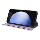 For Samsung Galaxy S24 FE 5G Crossbody Rhombic Sucker Leather Phone Case(Purple) - 3