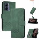 For Realme C33 2022 Global/2023 Global Cubic Skin Feel Flip Leather Phone Case(Green) - 1