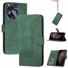 For Realme C55 4G Global/Narzo N55 Cubic Skin Feel Flip Leather Phone Case(Green) - 1