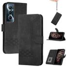 For Realme C65 4G Cubic Skin Feel Flip Leather Phone Case(Black) - 1