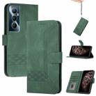 For Realme C65 4G Cubic Skin Feel Flip Leather Phone Case(Green) - 1