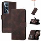 For Realme C65 4G Cubic Skin Feel Flip Leather Phone Case(Brown) - 1