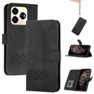 For ZTE Axon 60 Cubic Skin Feel Flip Leather Phone Case(Black) - 1