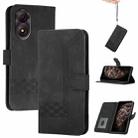 For ZTE Blade A34 Cubic Skin Feel Flip Leather Phone Case(Black) - 1