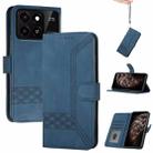 For ZTE Blade A55 / A35 Cubic Skin Feel Flip Leather Phone Case(Blue) - 1