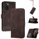 For ZTE Blade A72 Cubic Skin Feel Flip Leather Phone Case(Brown) - 1