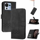 For ZTE Blade V50 Vita Cubic Skin Feel Flip Leather Phone Case(Black) - 1