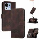 For ZTE Blade V50 Vita Cubic Skin Feel Flip Leather Phone Case(Brown) - 1
