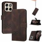 For ZTE Blade V70 Cubic Skin Feel Flip Leather Phone Case(Brown) - 1