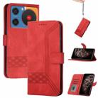 For ZTE nubia Music Cubic Skin Feel Flip Leather Phone Case(Red) - 1
