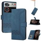 For ZTE nubia Z60 Ultra Cubic Skin Feel Flip Leather Phone Case(Blue) - 1