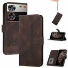 For ZTE nubia Z60 Ultra Cubic Skin Feel Flip Leather Phone Case(Brown) - 1