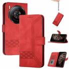 For ZTE nubia Z60S Pro Cubic Skin Feel Flip Leather Phone Case(Red) - 1