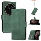 For Sharp Aquos R9 Pro Cubic Skin Feel Flip Leather Phone Case(Green) - 1